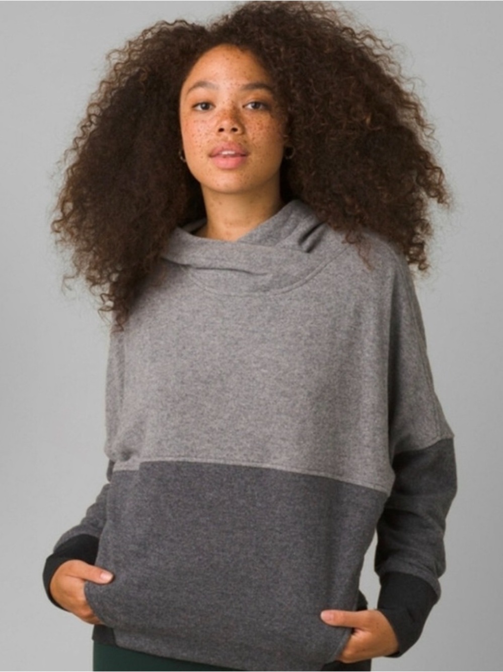 Prana Paskal Women's Two-Tone Gray Pullover Sweater